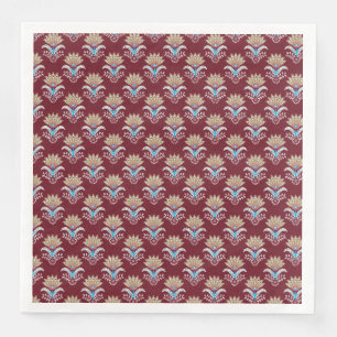 ethnic geometric paisley floral seamless pattern napkin