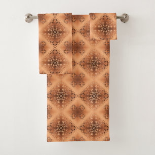 Ethnic geometric pattern. bath towel set