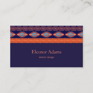 Ethnic  geometric pattern. business card