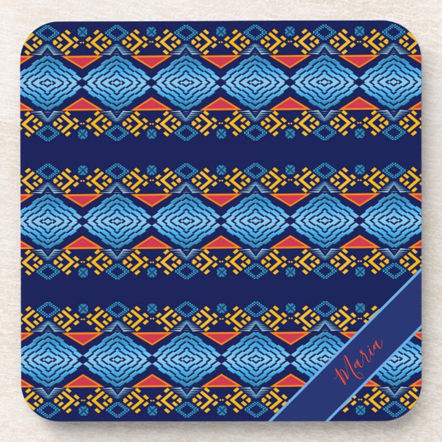ethnic geometric pattern coaster (Front)