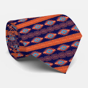 Ethnic geometric pattern. tie