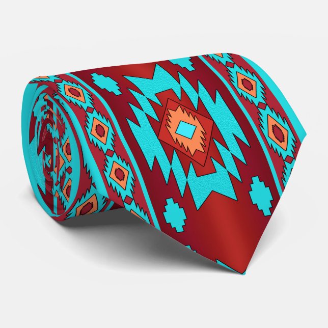Ethnic geometric pattern. tie (Rolled)