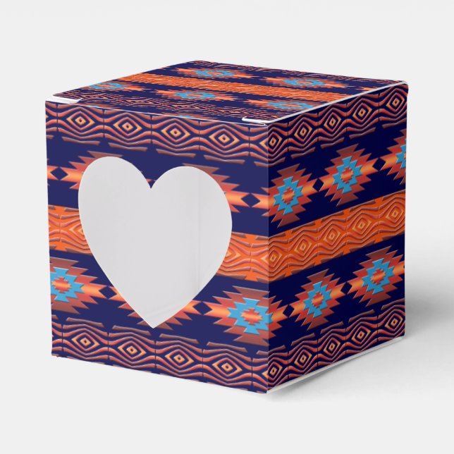 Ethnic Geometric Southwestern Favour Box (Front Side)