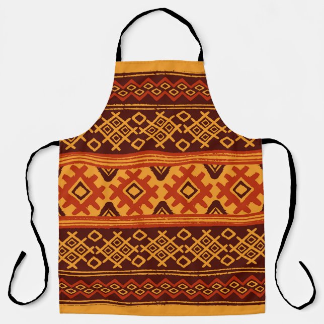 Ethnic geometric, traditional folk pattern. apron (Front)