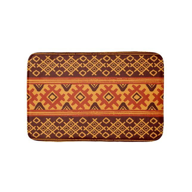 Ethnic geometric, traditional folk pattern. bath mat (Front)