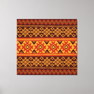 Ethnic geometric, traditional folk pattern. canvas print