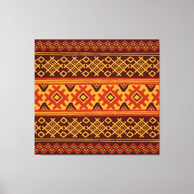 Ethnic geometric, traditional folk pattern. canvas print (Front)