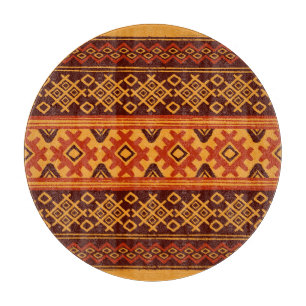 Ethnic geometric, traditional folk pattern. cutting board