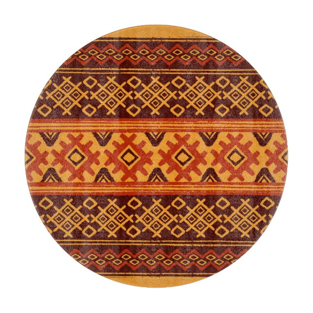 Ethnic geometric, traditional folk pattern. cutting board (Front)
