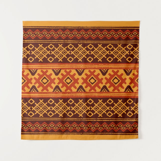 Ethnic geometric, traditional folk pattern. tapestry (Front)