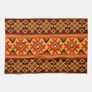 Ethnic geometric, traditional folk pattern. tea towel