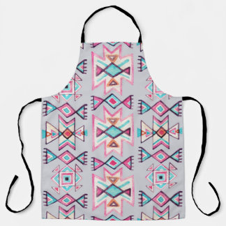 Ethnic geometric, watercolor tribal pattern. apron
