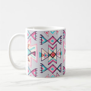 Ethnic geometric, watercolor tribal pattern. coffee mug