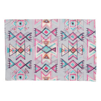 Ethnic geometric, watercolor tribal pattern. pillowcase