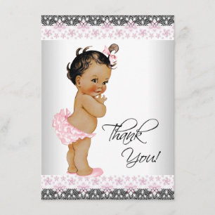 Ethnic Girl Baby Shower Thank You Card