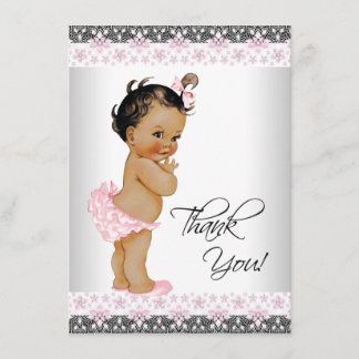 Ethnic Girl Baby Shower Thank You Card