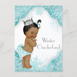 Ethnic Girl Winter Onederland 1st Birthday Party Invitation