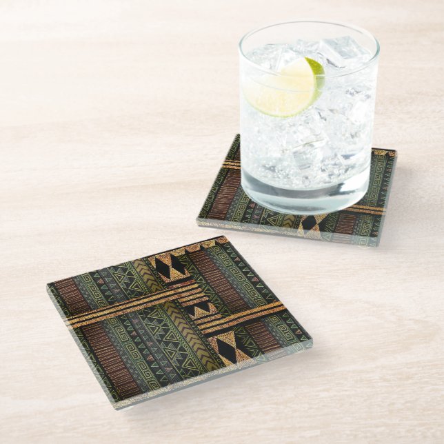 Ethnic Glass Coaster (Angled)