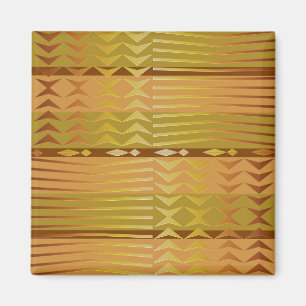 Ethnic golden african geometric pattern. magnet