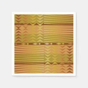 Ethnic golden african geometric pattern. napkin
