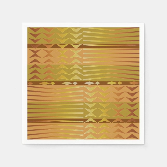 Ethnic golden african geometric pattern. napkin (Front)