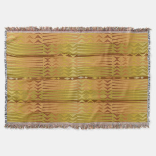 Ethnic golden african geometric pattern. throw blanket