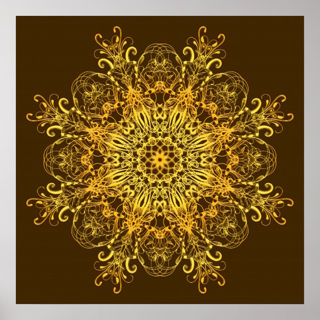 Ethnic golden mandala. poster (Front)