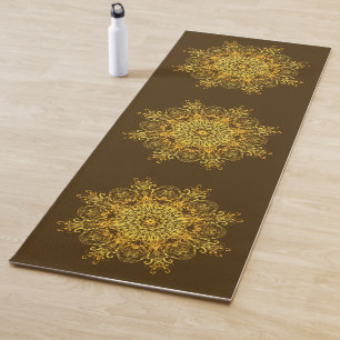 Ethnic golden mandala. yoga mat
