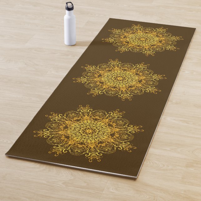 Ethnic golden mandala. yoga mat (In Situ)