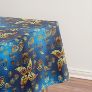 Ethnic golden paisley pattern. tablecloth