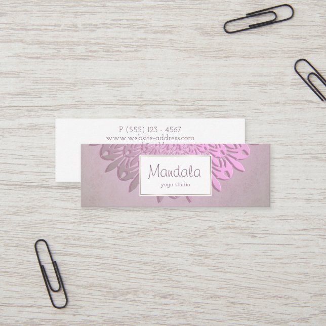 Ethnic gradient mandala mini business card (Front/Back In Situ)