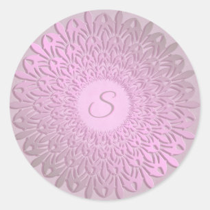 Ethnic gradient mandala. Monogram. Classic Round Sticker