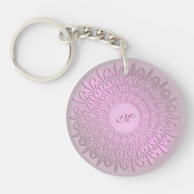 Ethnic gradient mandala. Monogram. Key Ring (Front)
