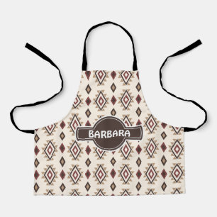 Ethnic Grey Cream Minimal Pattern Apron