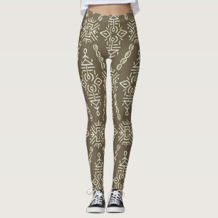 Ethnic Hand Drawn Boho Tile Leggings