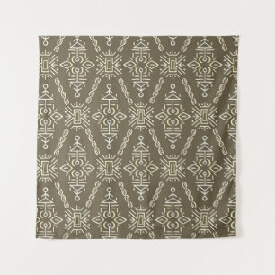 Ethnic Hand Drawn Boho Tile Tapestry