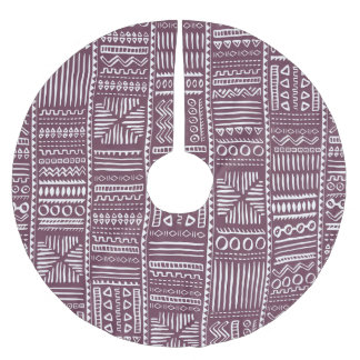 Ethnic hand drawn pattern: vintage style brushed polyester tree skirt
