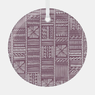 Ethnic hand drawn pattern: vintage style glass tree decoration