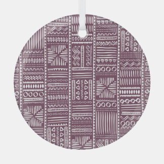 Ethnic hand drawn pattern: vintage style glass tree decoration
