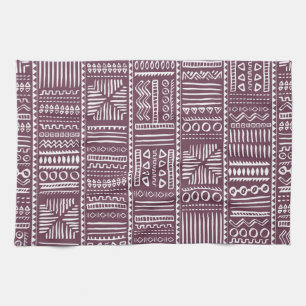 Ethnic hand drawn pattern: vintage style tea towel