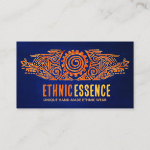 Ethnic Hand-Drawn Sun Ornament  Business Card