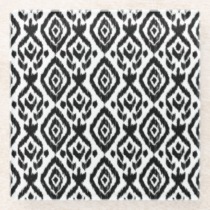 Ethnic hand-drawn, wrapping print pattern. glass coaster
