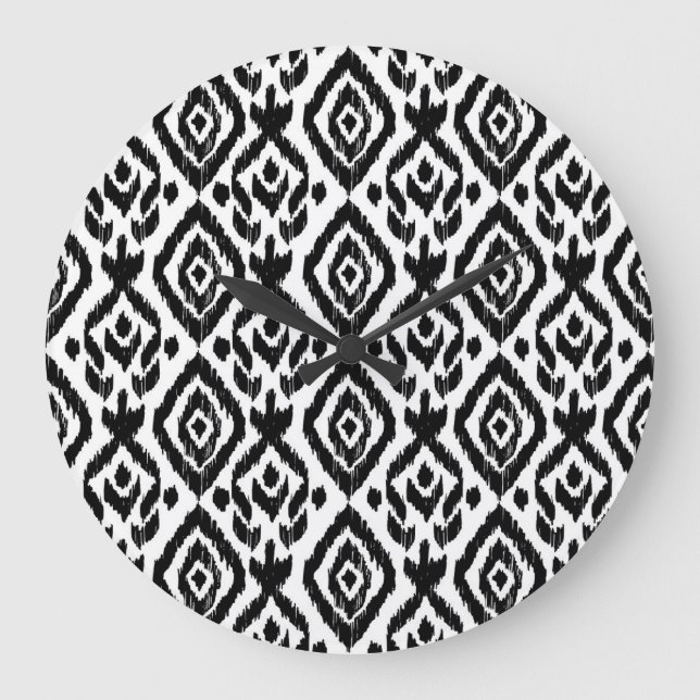 Ethnic hand-drawn, wrapping print pattern. large clock (Front)