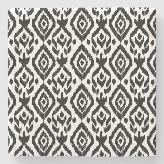Ethnic hand-drawn, wrapping print pattern. stone coaster (Front)