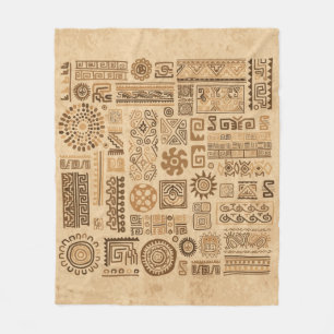 Ethnic handmade ornament fleece blanket