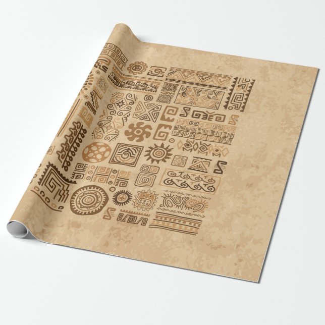 Ethnic handmade ornament wrapping paper (Unrolled)