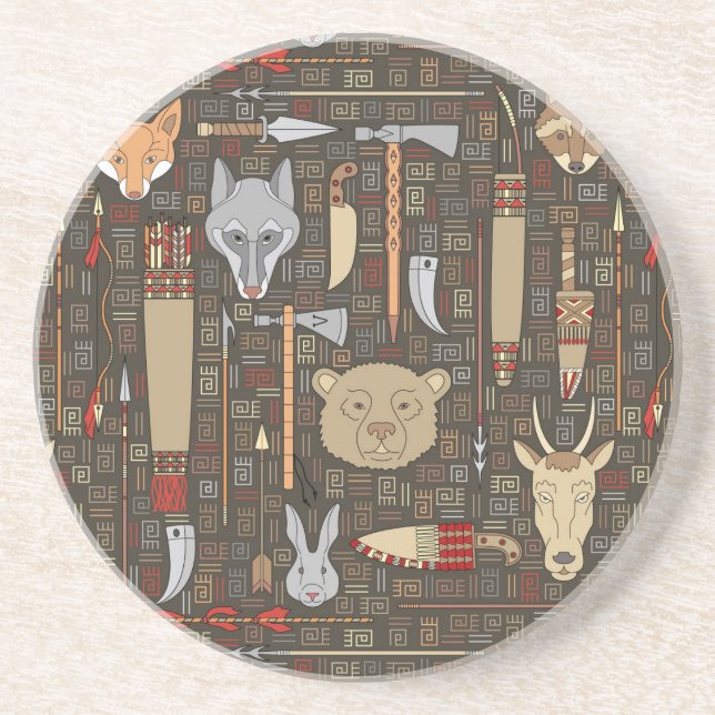 Ethnic Hunting Pattern Coaster (Front)