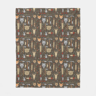 Ethnic Hunting Pattern Fleece Blanket
