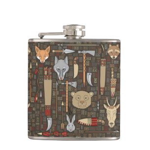Ethnic Hunting Pattern Hip Flask