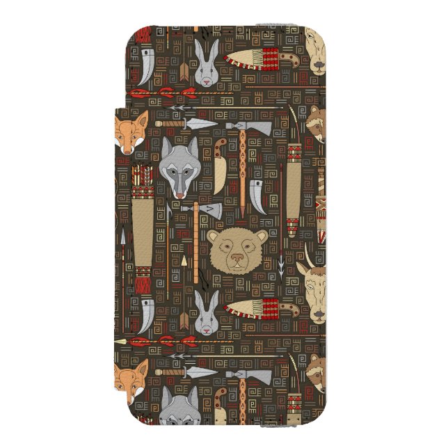 Ethnic Hunting Pattern Incipio iPhone Wallet Case (Folio Front)